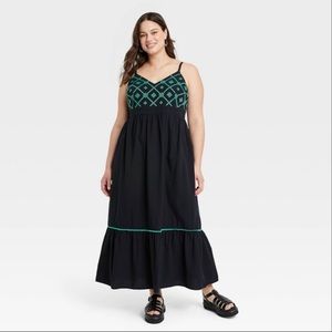 Beautiful Black Ava & Viv Maxi Sundress With POCKETS!